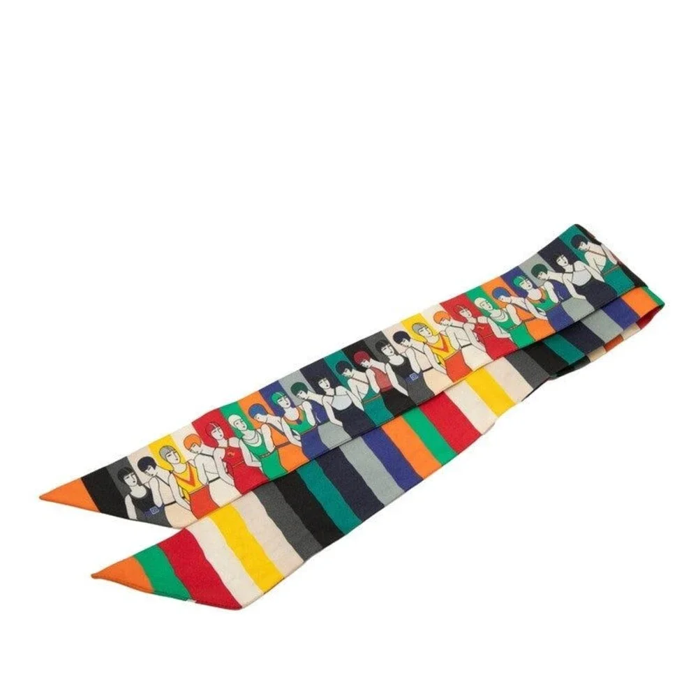 Hermes Twilly Les Baigneuses Silk Scarf Multicolor